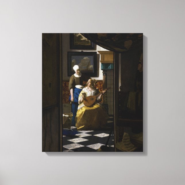 Toile Johannes Vermeer - La lettre d'amour (Recto)