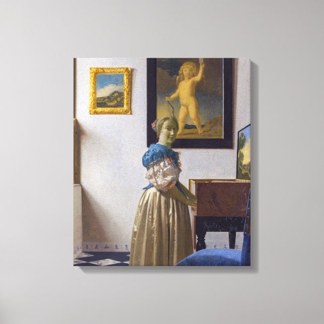 Toile Johannes Vermeer - Lady debout dans une virginale (Recto)