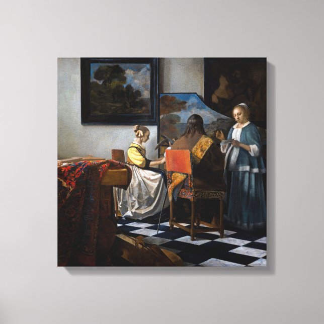 Toile Johannes Vermeer - Le Concert (Recto)
