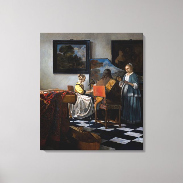Toile Johannes Vermeer - Le Concert (Recto)