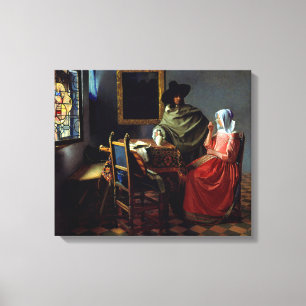 Toile Johannes Vermeer - Le verre du vin