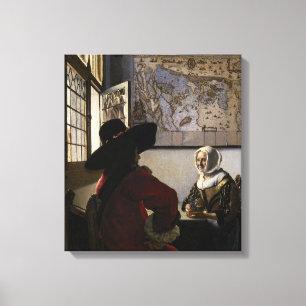 Toile Johannes Vermeer - Officier avec une fille qui rit
