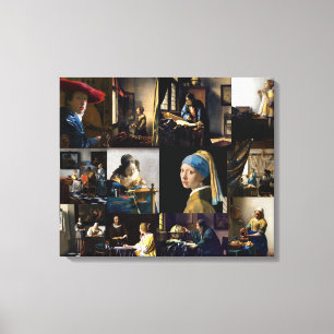 Toile Johannes Vermeer - Patchwork de chefs-d'œuvre