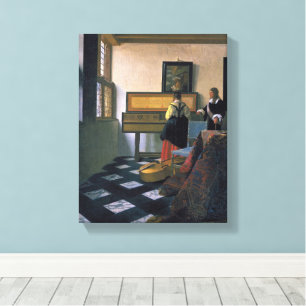 Toile Johannes Vermeer, van Delft, La leçon de musique