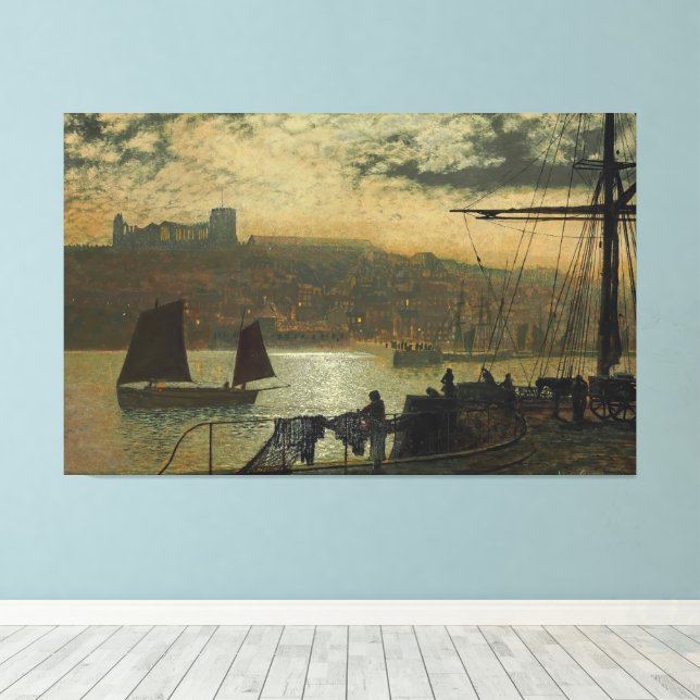 Toile John Atkinson Grimshaw - Abbaye et église de Whitb (Insitu (Plancher de Bois))