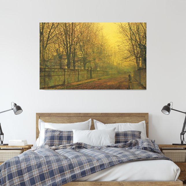 Toile John Atkinson Grimshaw - Dans la lueur dorée (Insitu(Chambre))