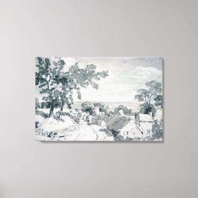 Toile John Constable | L'entrée du village de Ed (Recto)