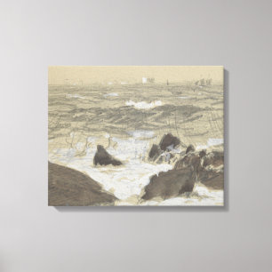 Toile John Singer Sargent - Les vagues se brisent sur le