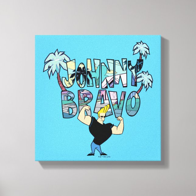 Toile Johnny Bravo Palm Tree Name (Recto)