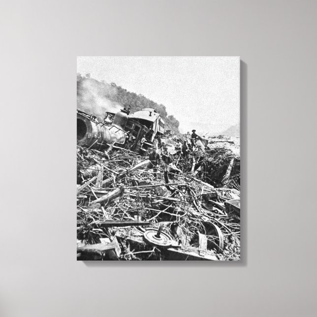 Toile Johnstown Flood Train Wreck Vintage 1889 (Recto)