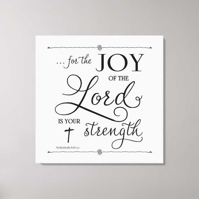 Toile Joie du Seigneur - Néhémie 8:10 (Recto)