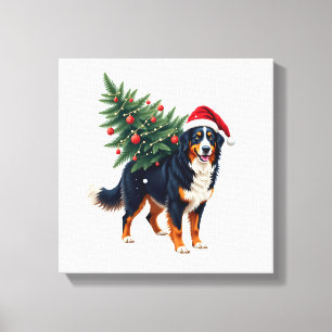 Toile Joli berger bernois dans un sapin de Noël pour