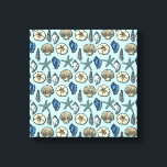 Toile Joli Blue Shell Starfish Motif de mer<br><div class="desc">Ce joli coquillage bleu et crème et motif d'étoiles de mer évoque des images de la plage et de l'été. Il y a cinq variétés de coquillages dans la conception et une étoile de mer. Parfait pour la décoration nautique / plage / océan / littoral. La couleur bleu clair de...</div>