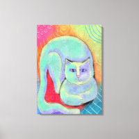 Joli chat blanc peinture Abstraite