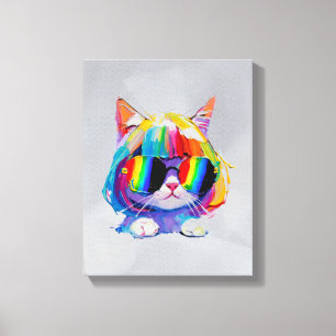 Toile Joli Chat Drôle Smol (Peinture N° 5)