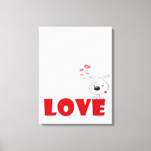 Toile Joli chien chiot amour Saint Valentin