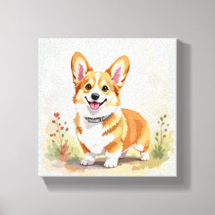 Toile Joli chien Corgi Pembroke Gallois Rouge