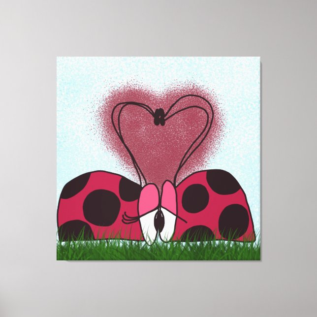 Toile Joli Couple de Coccinelles  (Recto)