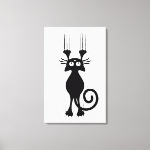 Toile Joli dessin en noir chat
