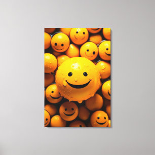 Toile Joli émoji jaune souriant pour répandre le bonheur