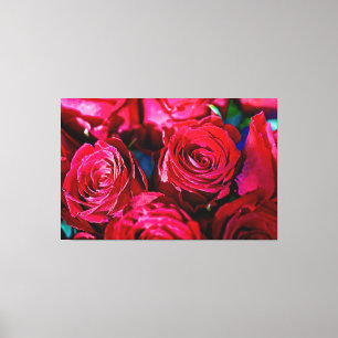 Toile Joli Ensemble De Roses Rouges