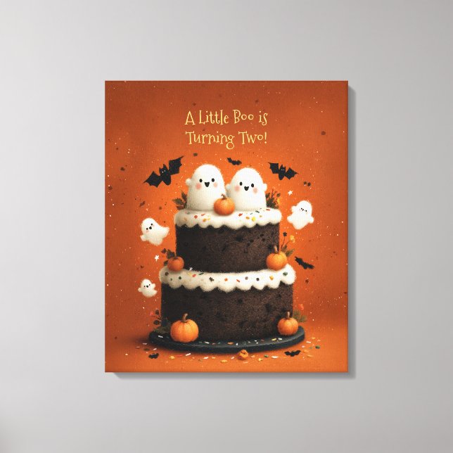 Toile Joli fantôme d'Halloween Un petit Boo  (Recto)