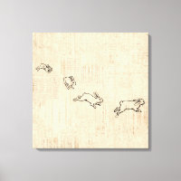 Joli lapin Vintage Thème Jumping lapins Art