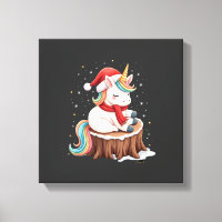 Joli Licorne avec Écharpe Noël Xmas Fête T-S