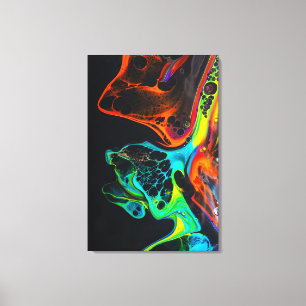 Toile Joli mélange coloré de peintures néon sur fond noi