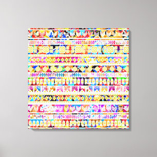 Toile Joli motif aztèque tribal coloré