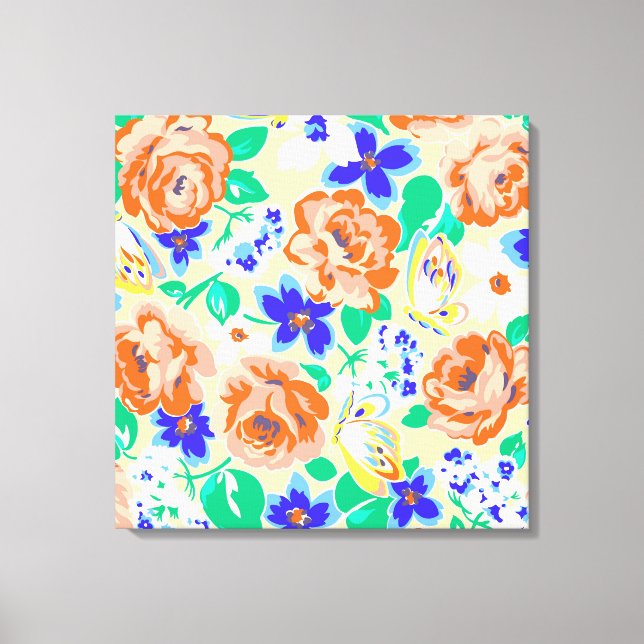 Toile Joli motif floral coloré (Recto)
