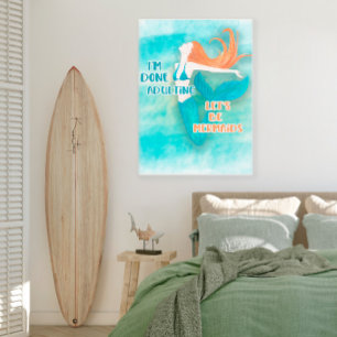 Toile Joli Orange Turquoise Fait Adulte Soyons Mermaids