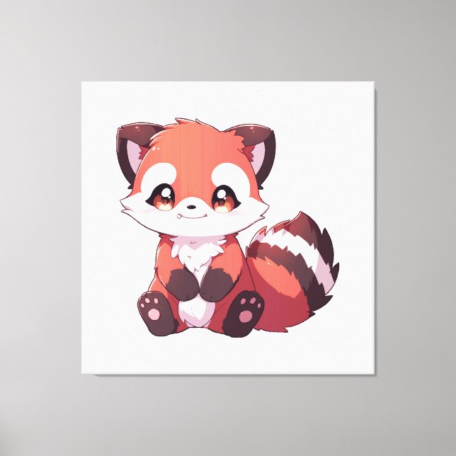 Toile  joli panda roux (Recto)