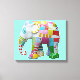 Toile Joli patchwork jouet éléphant enfants rétro whimsi