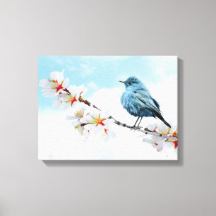 Toile Joli petit oiseau bleu