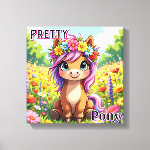 Toile Joli Poney   Art pour la nurserie enfantin de dess