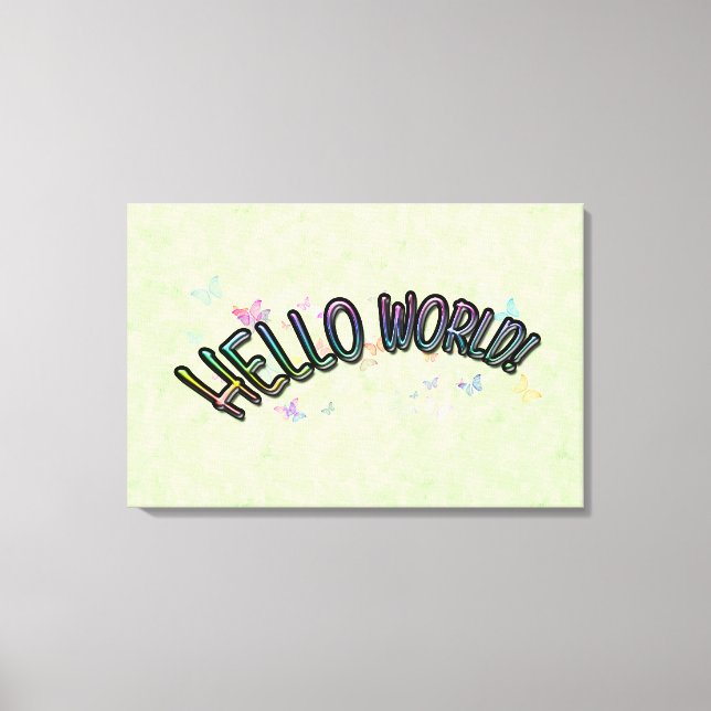 Toile Joli Rainbow Hello World (Recto)