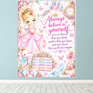Toile Joli Rose Princesse Contes de Fées Floral