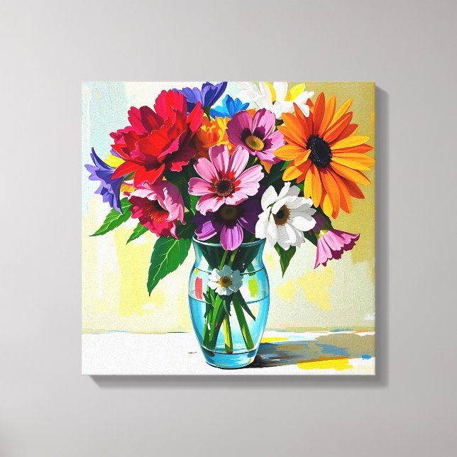 Toile Joli vase de fleurs colorées (Recto)