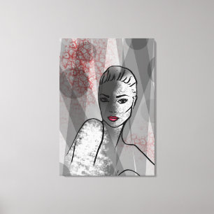 Toile Joli visage Art Abstrait Illustration de mode
