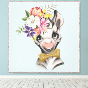 Toile Joli Zèbre de la Jungle