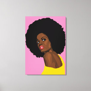 TOILE JOLIE BLACK LADY AFRO IMPRIMER SUR DES CANVAS STRE