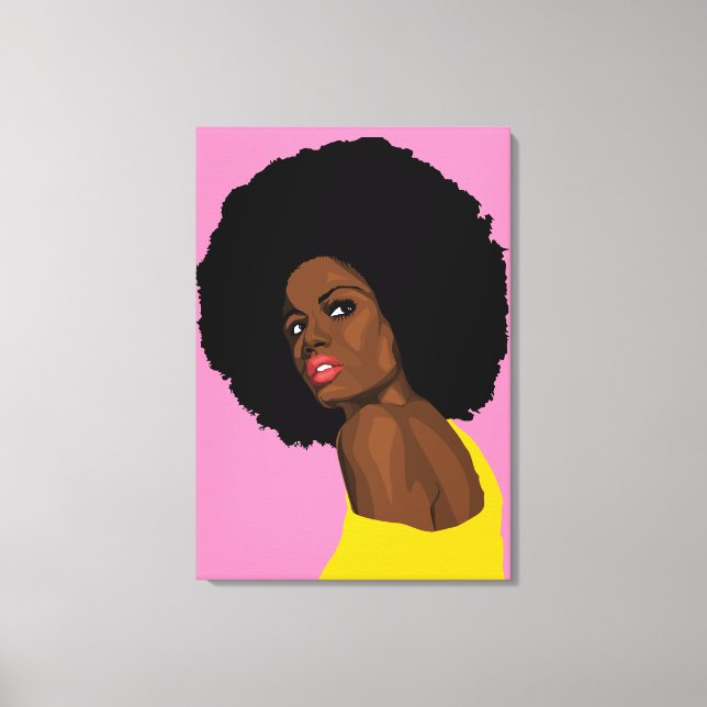 TOILE JOLIE BLACK LADY AFRO IMPRIMER SUR DES CANVAS STRE (Recto)