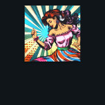 Toile Jolie Femme Dansant Salsa Pop Art<br><div class="desc">Belle femme dansant la Salsa dans un style de bande dessinée pop art. Un art coloré pour ceux qui aiment danser.</div>