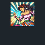 Toile Jolie Femme Dansant Salsa Pop Art<br><div class="desc">Belle femme dansant la Salsa dans un style de bande dessinée pop art. Un art coloré pour ceux qui aiment danser.</div>