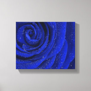 Toile Jolie fleur de rose bleue le matin