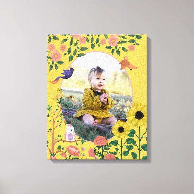 Toile Jolie Fleur Jaune Nouveau Bébé Photographie (Recto)