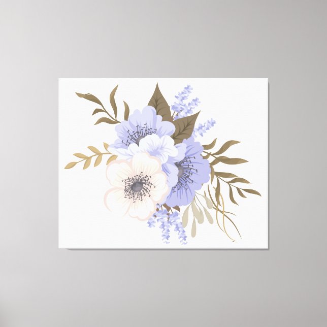 Toile Jolie fleurs violettes et beiges (Recto)