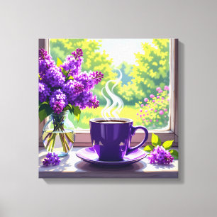 Toile Jolie Lilacs et café violets