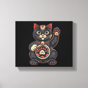 Toile jolie Maneki Neko imprimé chat japonais